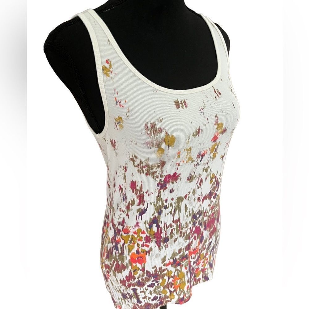 Eddie Bauer paint splatter ribbed cotton tank top size S - Picture 5 of 6